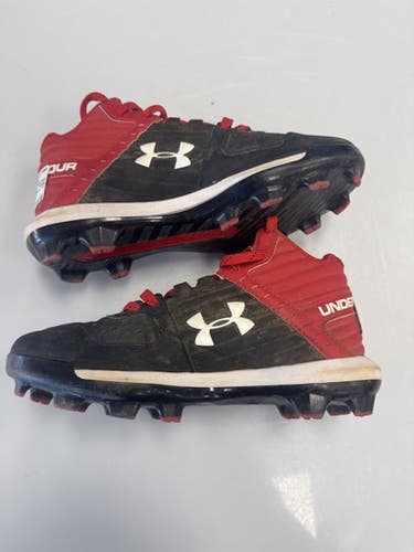 Used Under Armour Baseball High Top Bb Sb Cleats Black Junior 04.5 11860-c000309862