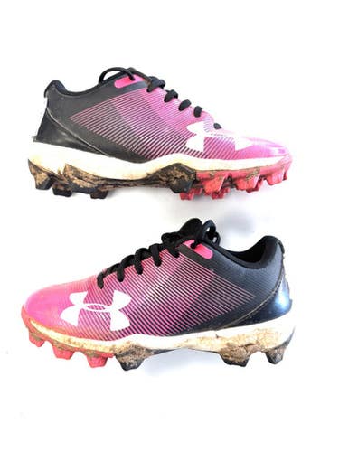 Used Under Armour Softball Cleat Bb Sb Cleats Pink Junior 01 11860-s000309509