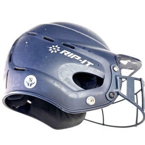 Used Rip-it 6 - 6 7 8 Inch Batting Helmet W Mask Navy Blue S M 11860-s000291598