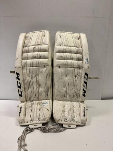 Used Ccm Extreme Flex 860 32+1 Goalie Leg Pads Senior White 32" 11860-s000292008