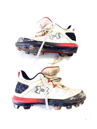 Used Under Armour Harper Bb Sb Cleats White Junior 02.5 11860-s000293459