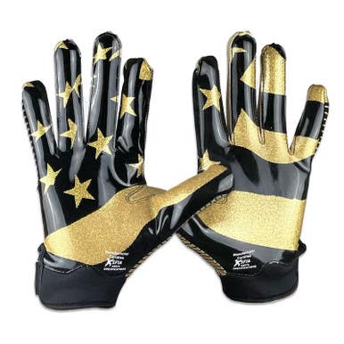 New Battle Doom Football Glove Yth Lg Blk Gld 11860-bat5glyus009l