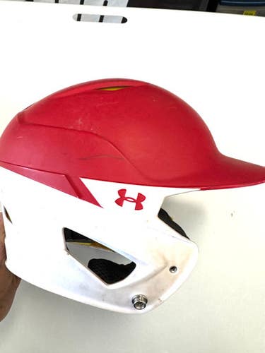 Used Under Armour 6 1 2- 7 1 2 Batting Helmet No Mask White One Size 11860-s000309733