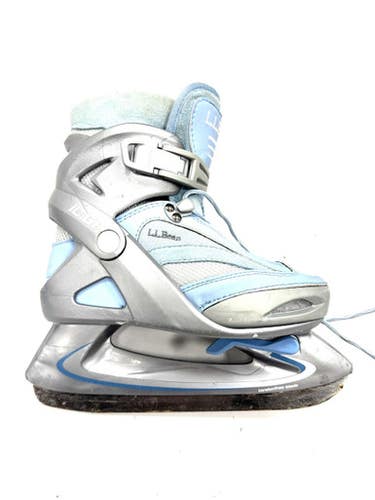 Used Ll Bean Sz 1-3 Jr Girls Softboot Skate Carolina Blue Adjustable 11860-s000285953