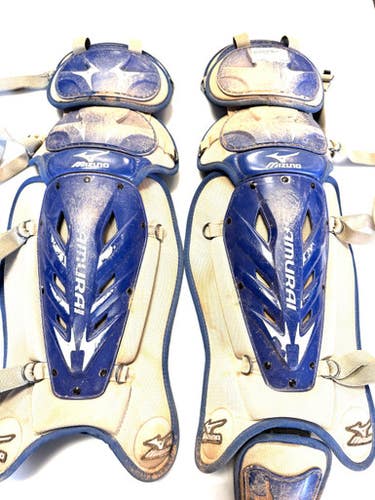 Used Mizuno Samurai Catchers Leg Guards Royal Blue Adult 11860-s000290731