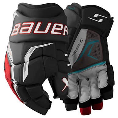 New Bauer S26 Supreme F40 13" Bk Red Gloves 11860-bar106709213br