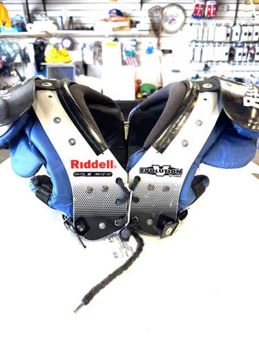 Used Riddell Evo Youth Fb Shoulder Pads Grey Md 11860-c000290309