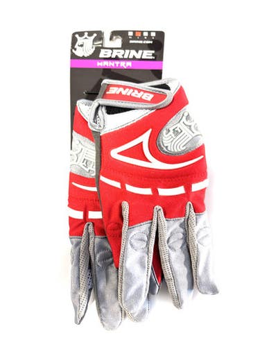 Used Brine Mantra Lacrosse Gloves Womens Red Lg 11860-c000290424