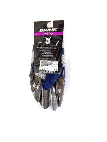 Used Brine Mantra Lacrosse Gloves Womens Navy Blue Lg 11860-c000290432