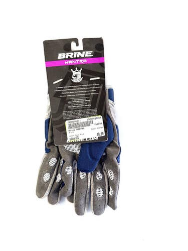 Used Brine Mantra Lacrosse Gloves Womens Navy Blue Lg 11860-c000290431