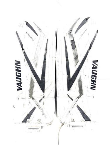 Used Vaughn Vision 9200 Goalie Leg Pads Junior White 29" 11860-s000304571