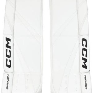 New Phenom 28" +1 Wht Goalie Leg Pads 11860-ccmgpphnmjr26wht