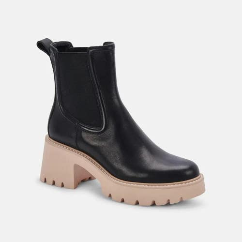Dolce Vita Hawk H2O Booties Women's US 6 Black Leather Waterproof Boots ZPO3559