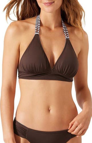 Tommy Bahama Breaker Bay Top Women's Large Brown Reversible Halter Neck ERK828