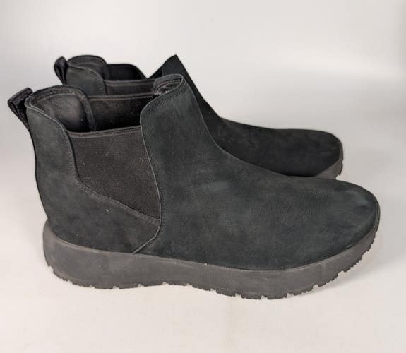 Kizik Toronto Chelsea Boots Mens 12 Black Nubuck Slip On Ankle Casual Shoes