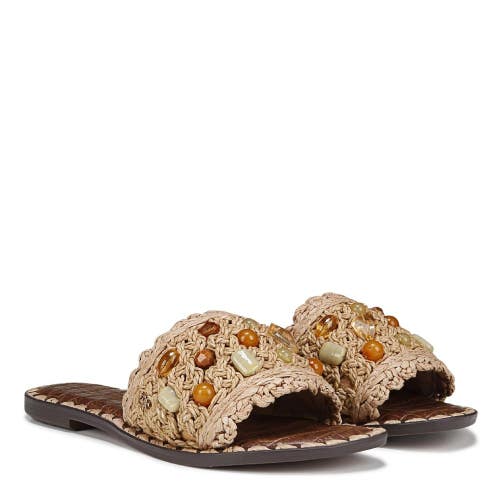 Sam Edelman Graciela Sandals Womens US 8M Dark Natural Beaded Boho Slide ZAP2512