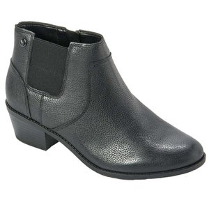 Vionic Finn Boots Women's US 11 Black Leather Round Toe Ankle Bootie ZAP2542