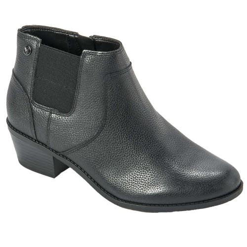 Vionic Finn Boots Women's US 11 Black Leather Round Toe Ankle Bootie ZAP2542