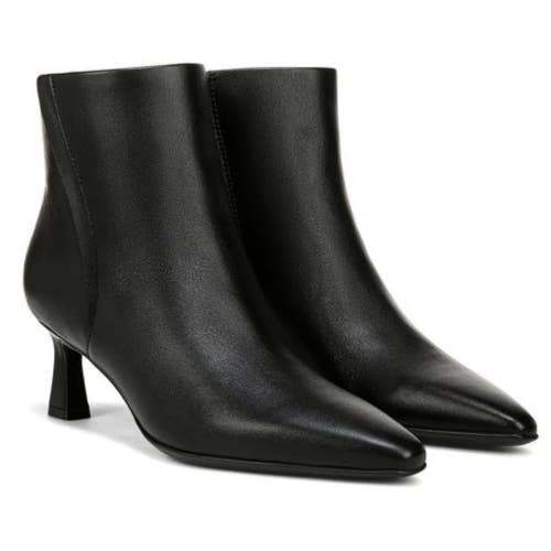 Naturalizer Deesha Boots Women 11 2W Black Leather Side Zip Ankle Bootie ZAP2615