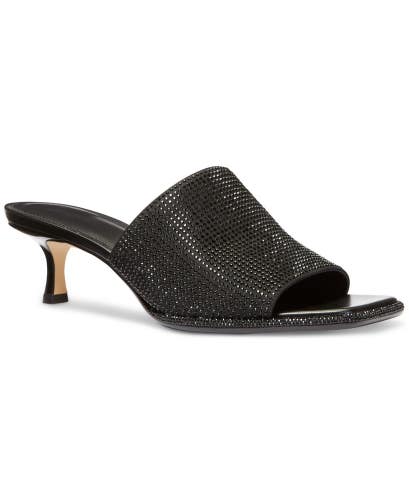 Michael Kors Lara 40T4LAMS1S Sandal Women 8 Black Square Toe Kitten Heel ZAP2479