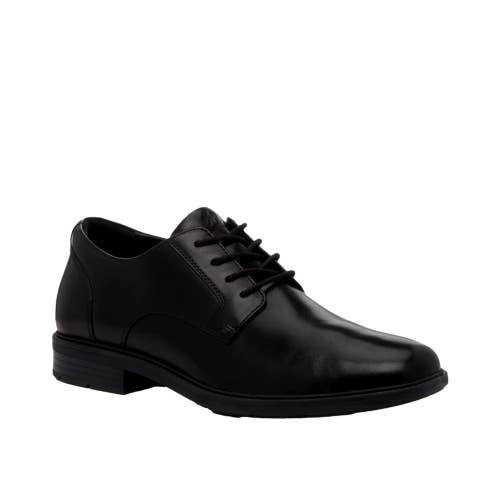 Hush Puppies Finn Oxford Men's US 9 Black Leather Almond Toe Dress Shoes ZAP2602