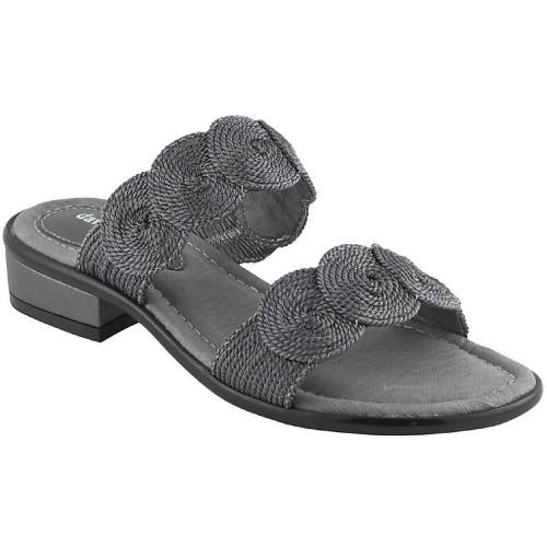 David Tate Honey Sandals Women's US 6.5 B Gunmetal Two Strap Open Toe ZAP2454