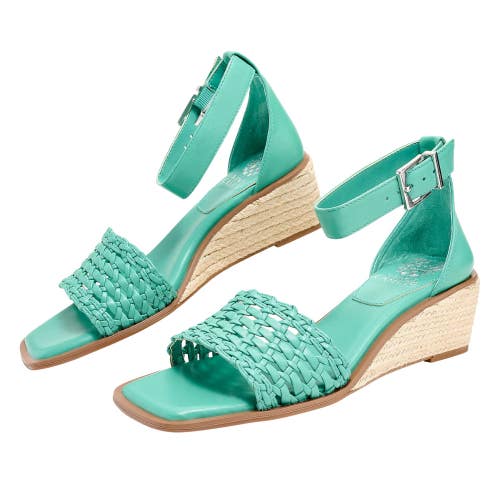 Vince Camuto Bretandi Sandals Women's US 7.5 Green Wedge Heel Espadrille ZAP2495