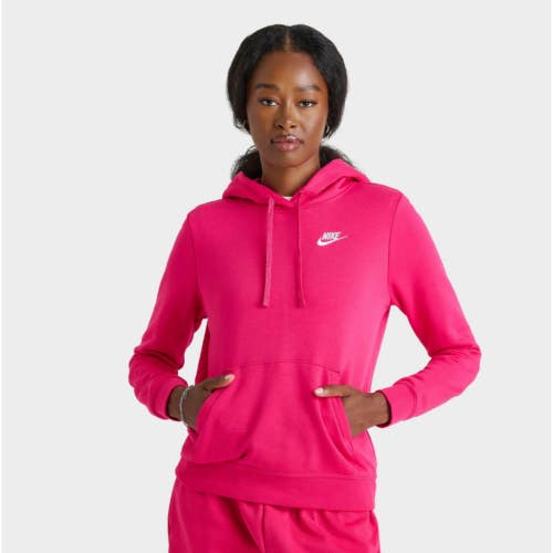 Nike Sportswear Club Fleece Hoodie Women's S Rush Pink Kangaroo Pockets JAX1539