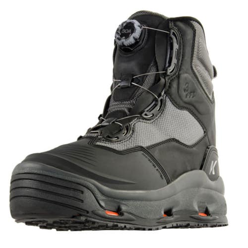 Korkers Darkhorse Mens Black Gunmetal Boa Fit System Cap Toe Wading Boots LIQ862