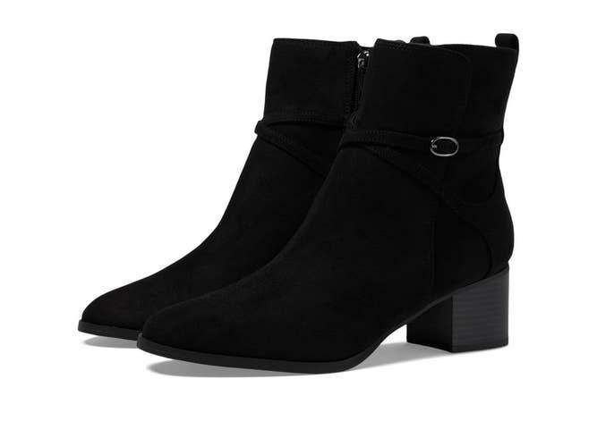 Anne Klein Maurice Boots Women's US 7.5 M Black Block Heel Ankle Bootie RHS8546