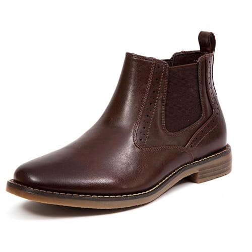 Deer Stags Malcolm Boots Boys US 2 M Dark Brown Square Toe Ankle Chelsea RHS8509