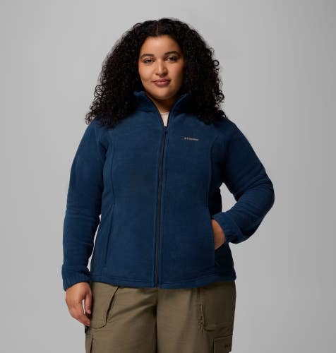 Columbia Benton Springs Jacket Women's 3XL Plus Navy Fleece Full Zip JAX1573
