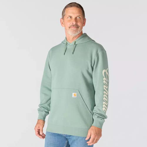 Carhartt Marquette Shamrock Script Hoodie Men Medium Green Slate Graphic JAX1520
