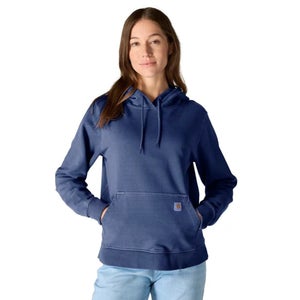 Carhartt Hoodie Women's Small Blue French Terry Midweight Relaxed Fit JAX1544