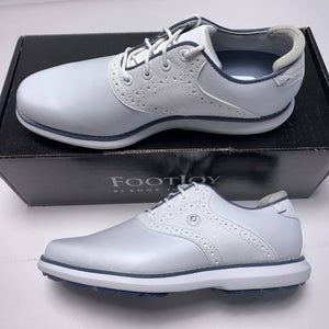 FootJoy FJ Traditions Golf Shoes White Blue Women's SZ 7 (97898)