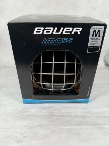 Brand New - Black Medium Bauer IMS 5.0 Hockey Helmet Combo with Cage (New)
