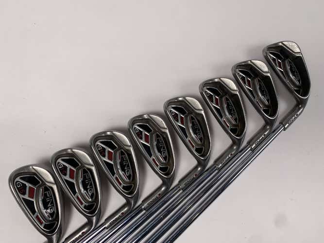 Ping G15 Iron Set 4-PW+GW Maroon Dot 4.5* Up AWT Stiff Steel Mens RH