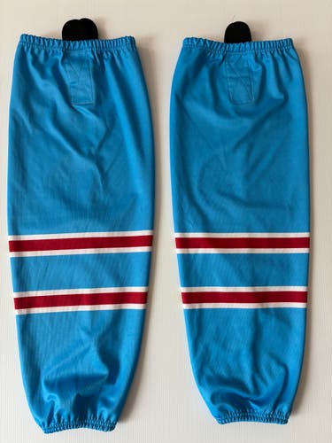 Used Size 30 Adult Pro Stock Hockey Socks - Blue