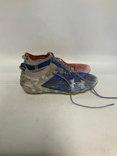 Used Under Armour Adult Fb Cleats Navy Blue And Red Senior 14 11823-s000028974