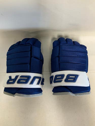 Used Bauer Team Pro Series Senior Gloves Silver White Royal 14" 11823-s000035713