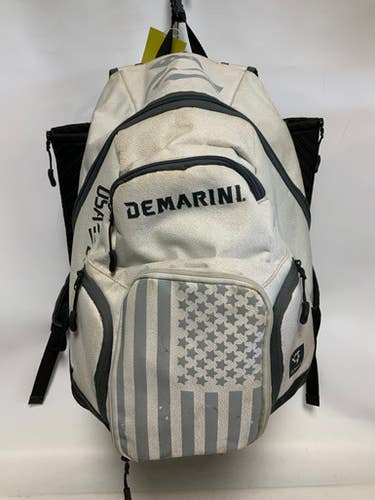 Used Demarini Double Bat Bb Sb Player Backpack White 11823-s000033277