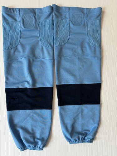 Used Size 30 Adult Pro Stock Hockey Socks - Blue