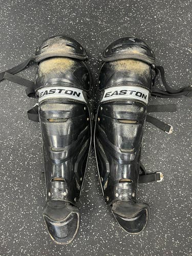 Used Easton Gametime Shin Guards Catchers Leg Guards Black Adult 11849-s000026246