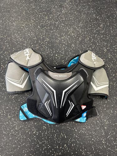 Used Maverik Charger Ekg Lacrosse Shoulder Pads Black Lg 11849-s000036418