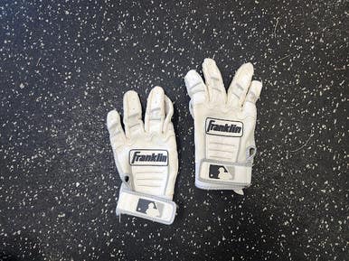 Used Franklin Bb Sb Batting Gloves White Sm 11849-s000040232