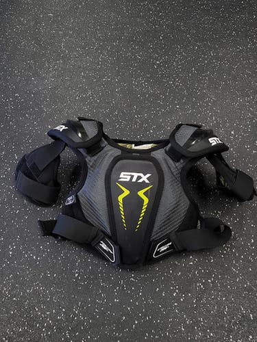 Used Stx 200+ Lacrosse Shoulder Pads Black Md 11849-s000037923