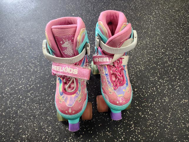 Used WHEELKIDS Child Roller Quad Skates Pink Adjustable 11849-S000040351