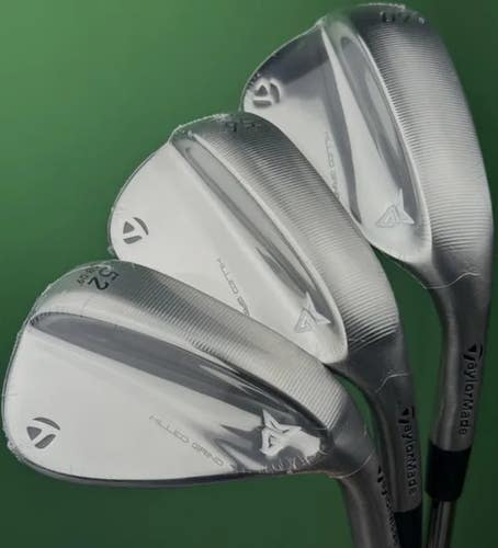 TaylorMade Milled Grind 2025 Wedge Set 52-09*, 56-12*, 60-10 Steel GW SW LW NEW!