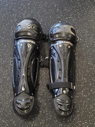 Used Champro YOUTH Catchers Leg Guards Black Youth 11849-S000040433