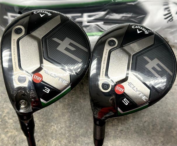 Callaway Elyte Fairway Wood Set LEFT Hand 3-Wood 3W, 5-Wood 5W Denali Stiff LH